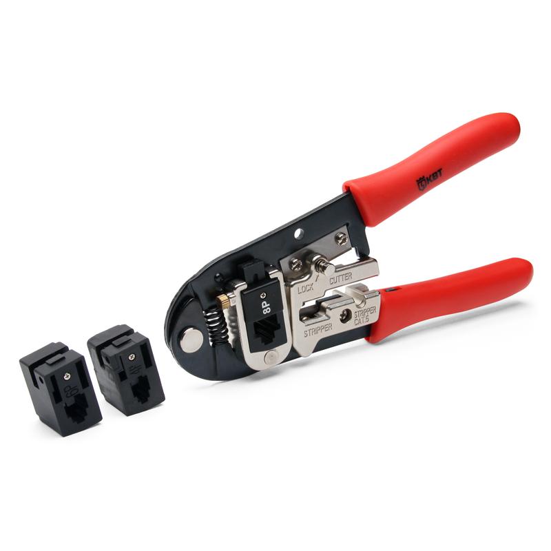 Пресс-клещи КВТ для RJ разъемов JT-01B серия ПРОФИ (кримпер) для разъемов RJ-45, RJ-12, RJ-11, RJ-22